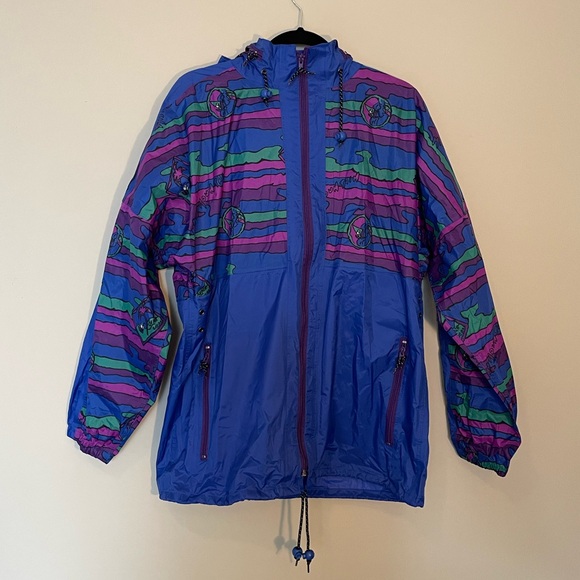 Vintage Retro Misty Mountain Rain Jacket - Picture 2 of 7